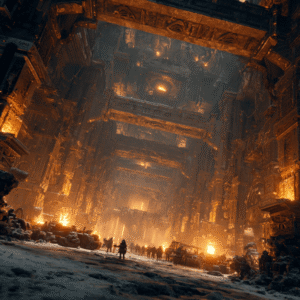 Underground dwarf mines with a forge